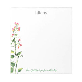 Tack Blommigt Stem-Anteckningsblocket. Anteckningsblock