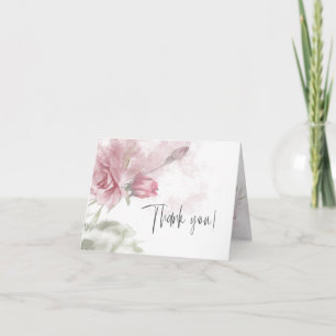 Tack   Blommigten Dusty Rosa ros Kort