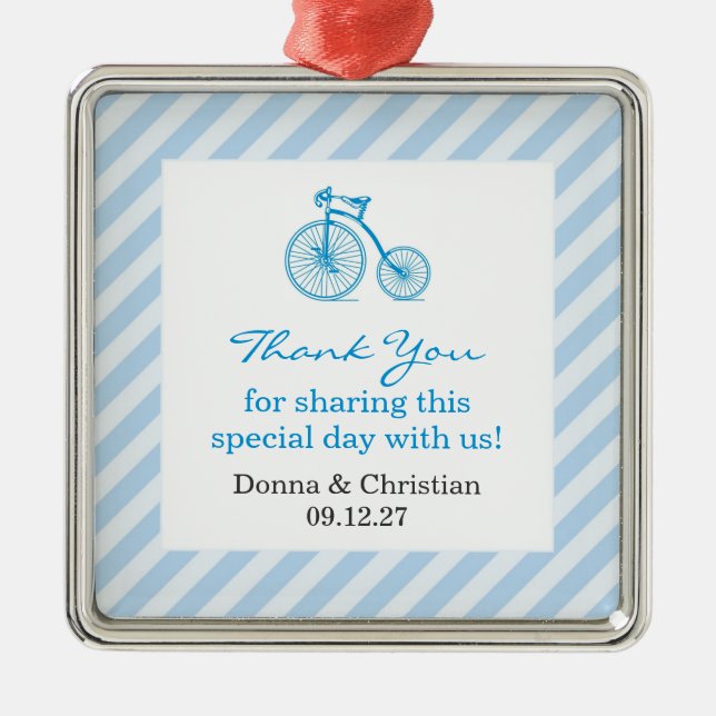 Tack Blue Baby Shower Favor Ornament (Framsidan)