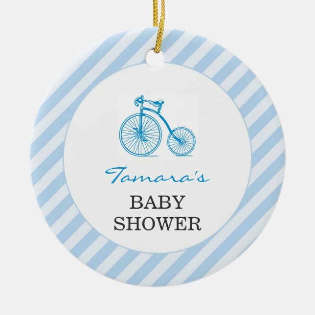Tack Blue Baby Shower Favor Ornament (Framsidan)