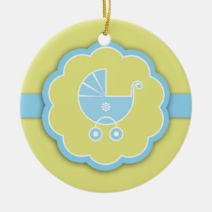 Tack Blue Baby Shower Favor Ornament