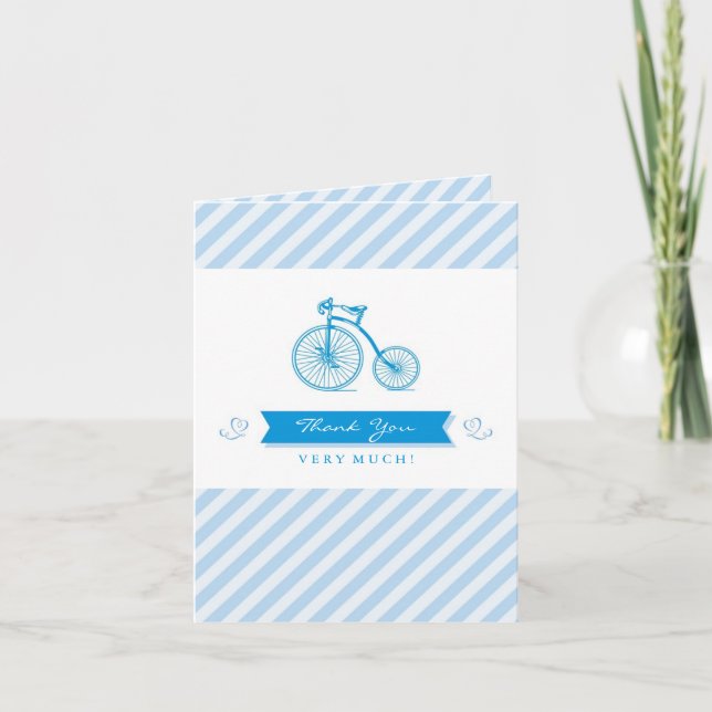 Tack Blue Boy Baby Shower-mappat kort (Framsida)