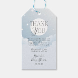 Tack Blue Clouds Måne Stars Baby Shower Favoriter Presentetikett