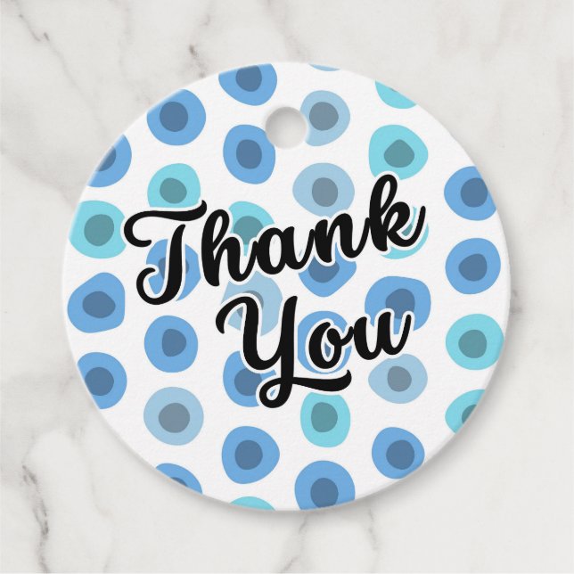 Tack Blue Geometric Shape Mönster Gåvor Etiketter (Framsida)