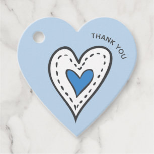 Tack Blue Kärlek Heart Baby Shower Gåvor Etiketter