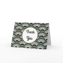Tack Blue Vintage Art Deco-kort