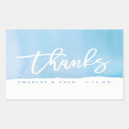 Tack Blue Watercolor Mini Vin Champagne Etikett