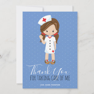 tack Blue White Polka Dot Brunette Nurse