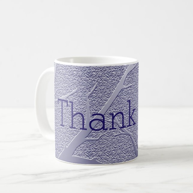 Tack Blue Winter Träd Grenar Avskrivning Kaffemugg (Framsida vänster)