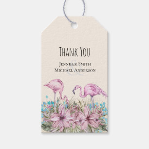 TACK Blushing Flamingo Tropical Beach Wedding Presentetikett