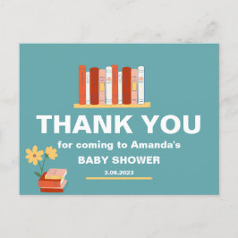 Tack Böcker och blomma Baby Shower Postkort Vykort