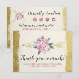 Tack Bohemian Blommigt Pilar Guld-kort Inbjudningar