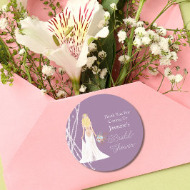 Tack Boho Blonde Hair Bride with Pearls Runt Klistermärke