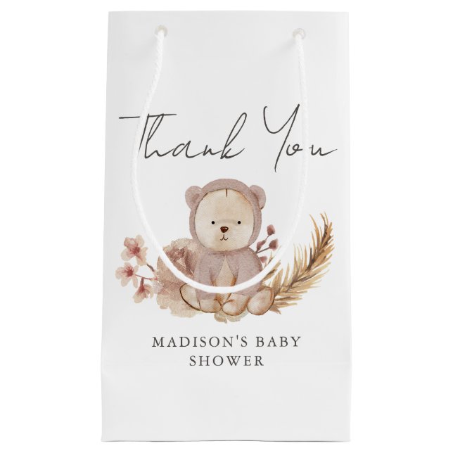 Tack Boho Botanical Sweet Bear Baby Shower (Framsidan)