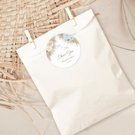 Tack, Boho Pampas Grass Gender Reveal Runt Klistermärke