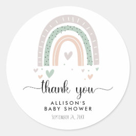 Tack Boho Rainbow Sage Baby Shower Runt Klistermärke