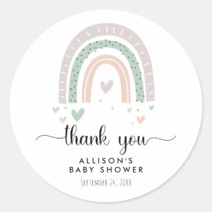 Tack Boho Rainbow Sage Baby Shower Runt Klistermärke