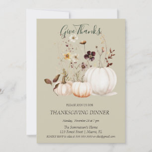 Tack, Boho Soft Färg Pumpkin Ge Inbjudningar