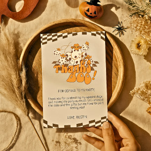 Tack Boo Cowboy Halloween Checkered Mönster Kort