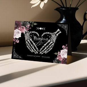 Tack Boo Gothic Skeleton Händer Heart Baby Shower Kort