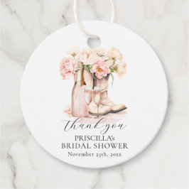 Tack Boots Bubbly Western Peony BRUDSHOWER Gåvor Etiketter