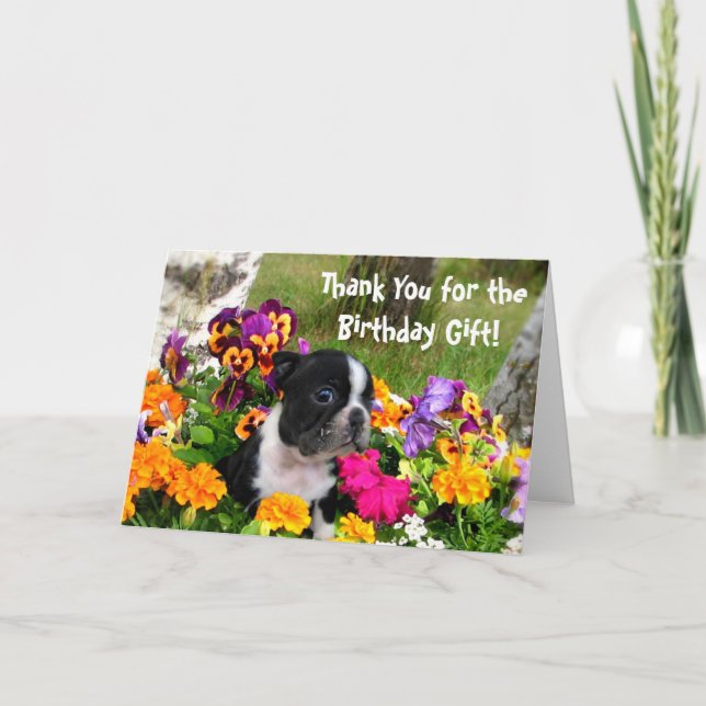 Tack Boston Terrier-hälsningskort Kort (Framsida)