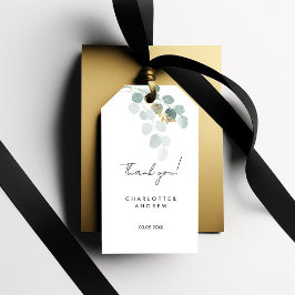 Tack! Botanisk, elegant, handstil Presentetikett