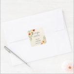 Tack, botaniska bröllop, blommor fyrkantigt klistermärke<br><div class="desc">Rustiska botaniska vattenfärger blommor botaniska bröllop Tack för att du klistrar. För vår,  sommar,  fall eller vinterbröllop. Du kan enkelt lägga till din egen text för att göra den mycket personlig och unik.</div>