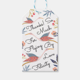 Tack | Botaniskt Stork Baby Shower för Blommigt Presentetikett