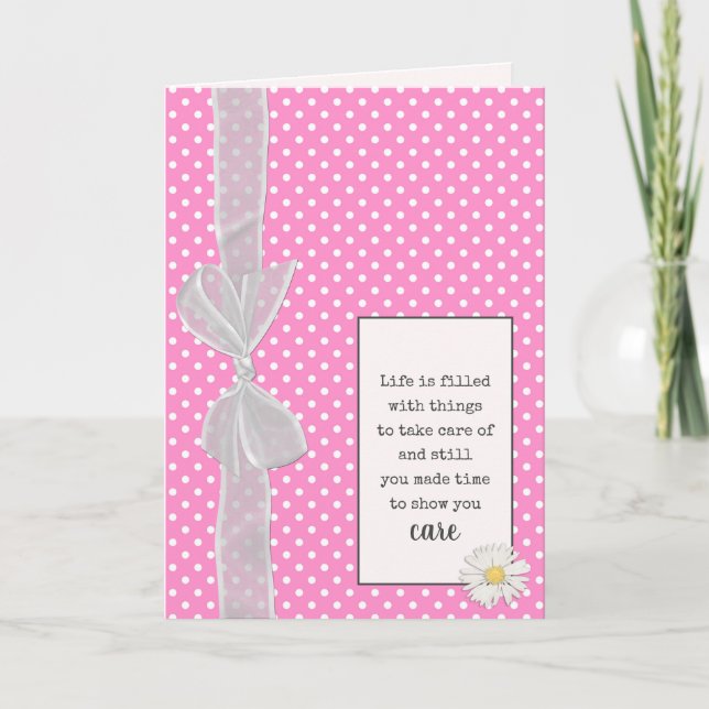 Tack Bow på Polka dots Kort (Framsida)