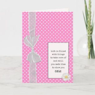 Tack Bow på Polka dots Kort