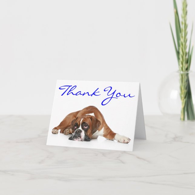 Tack Boxer Puppy Hund Notecard (Framsida)