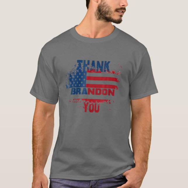 Tack Brandon USA flagga Let'S Go Brandon T Shirt (Framsida)