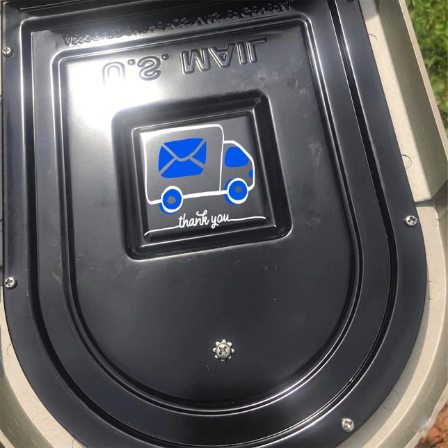 Tack brevlåda dekal dekal, Tack etikett, (thank you Mailbox Door Decal)