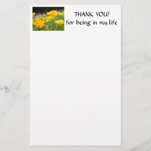 TACK BREVPAPPER Vallmo Blommor Brevpapper