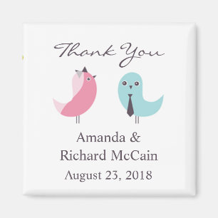 Tack Bride and Groom Birds Magnet