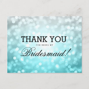 Tack Bridesmaid Beach Ombre Glitter Ljus Vykort