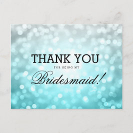 Tack Bridesmaid Beach Ombre Glitter Ljus Vykort