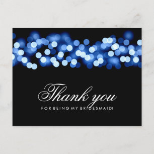 Tack Bridesmaid Blue Hollywood Glam Vykort