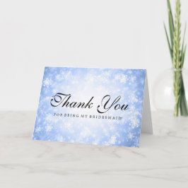 Tack Bridesmaid Blue Winter Wonderland Kort