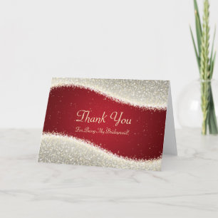 Tack Bridesmaid Dazzling Sparkles Red Kort
