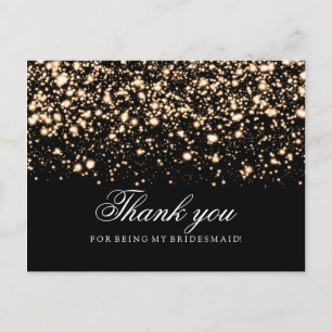 Tack Bridesmaid Guld Midnight Glam Vykort