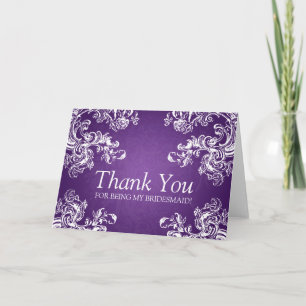 Tack Bridesmaid Vintage Swirls 2 Lila Kort