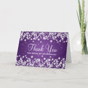 Tack Bridesmaid Winter Gnistra Lila Kort