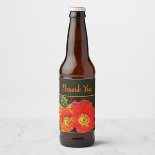 Tack Bright Cactus Flowers Avskrivningar Ölflaska Etikett