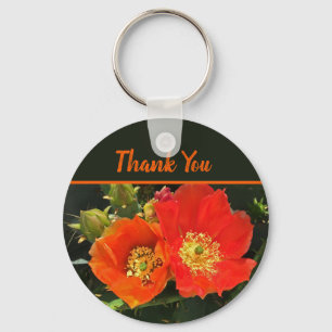 Tack Bright Red Cactus Bloom Photo Flower Nyckelring