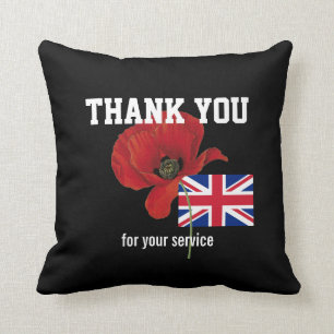 TACK British Servicemen Poppy UNION JACK Kudde
