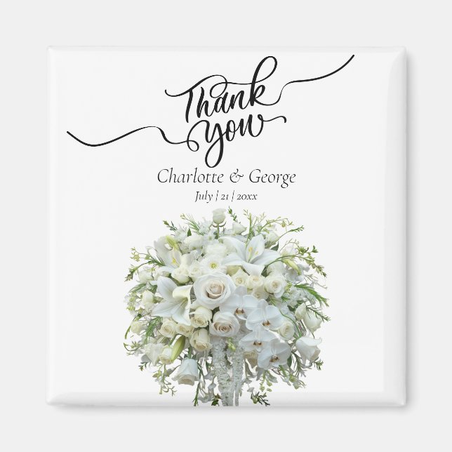 Tack Bröllop Bouquet-blommans favorit Magnet (Framsidan)