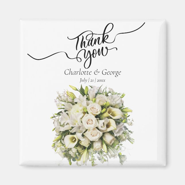 Tack Bröllop Bouquet-blommans favorit Magnet (Framsidan)