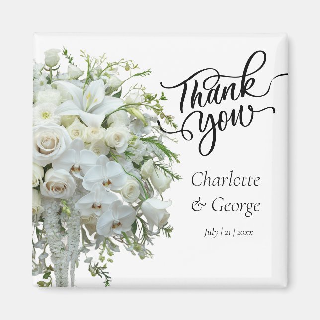Tack Bröllop Bouquet-blommans favorit Magnet (Framsidan)
